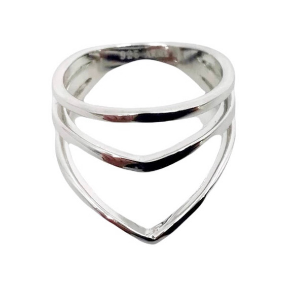 ARME DE L'AMOUR Sterling Silver Chevron Ring 100% 925 / 1000 Women's Sz 4 NWT - Picture 1 of 5